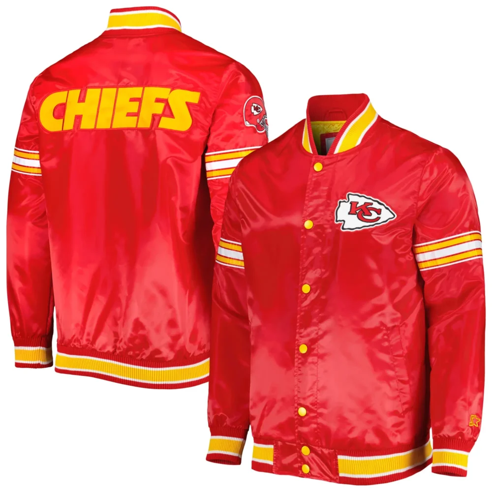 Kansas City Chiefs Starter Midfield Satin Varsity Jacket