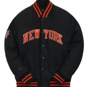 Kith Golden Bear for New York Knicks Black Varsity Jacket