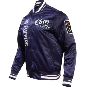 LA Clippers Pro Standard City Edition Navy Satin Varsity Jacket