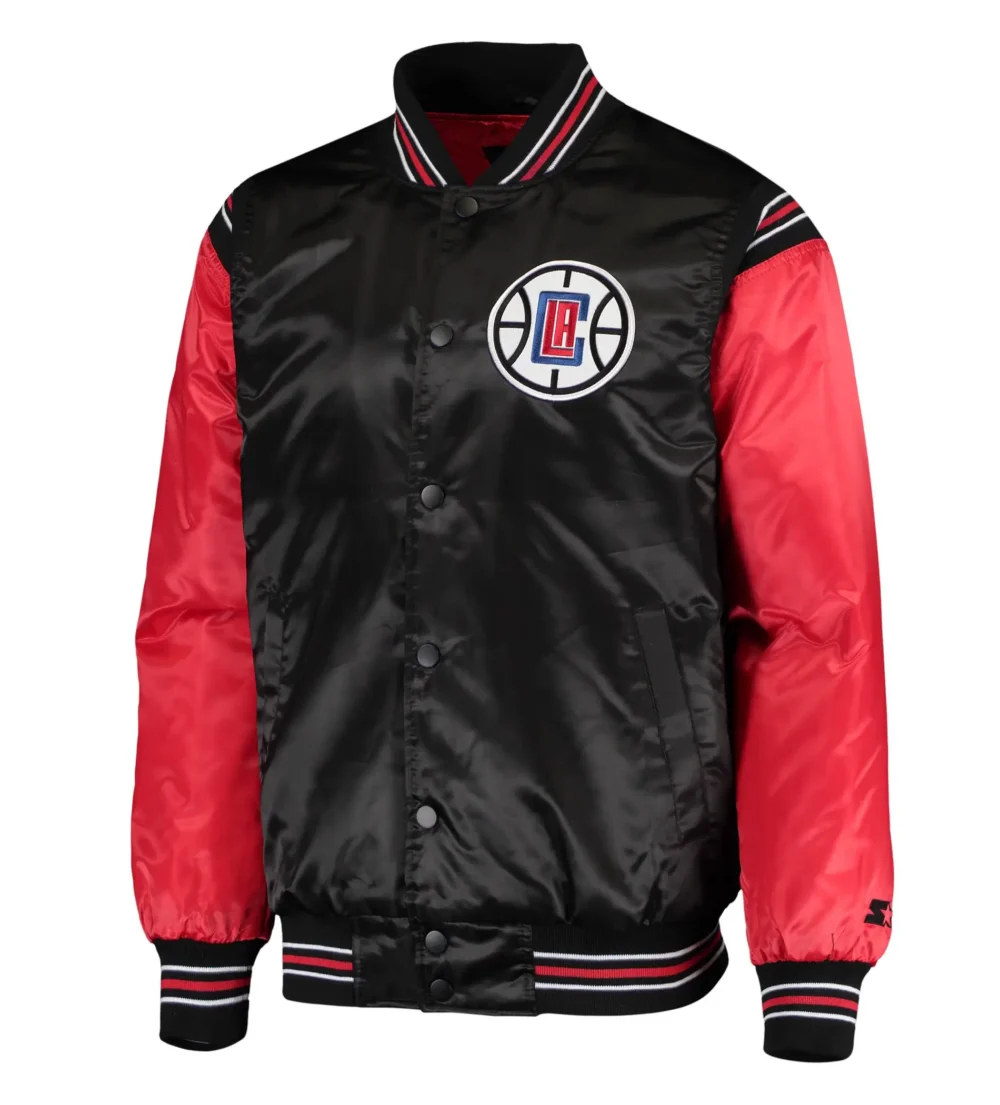 LA Clippers Starter The Enforcer Satin Varsity Jacket