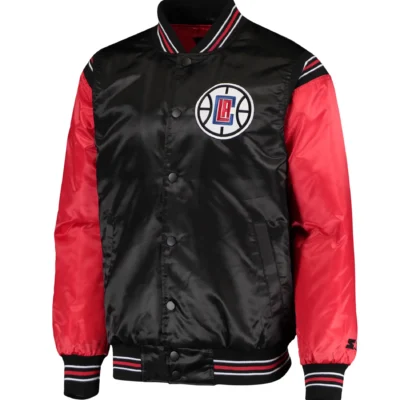 LA Clippers Starter The Enforcer Satin Varsity Jacket