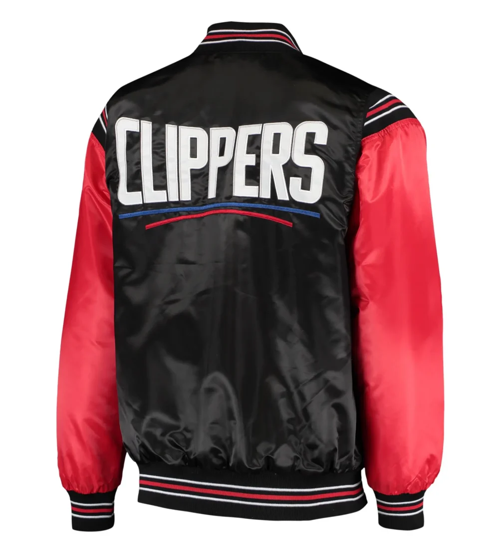 LA Clippers Starter The Enforcer Satin Varsity Jacket