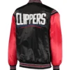 LA Clippers Starter The Enforcer Satin Varsity Jacket