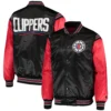 LA Clippers Starter The Enforcer Satin Varsity Jacket