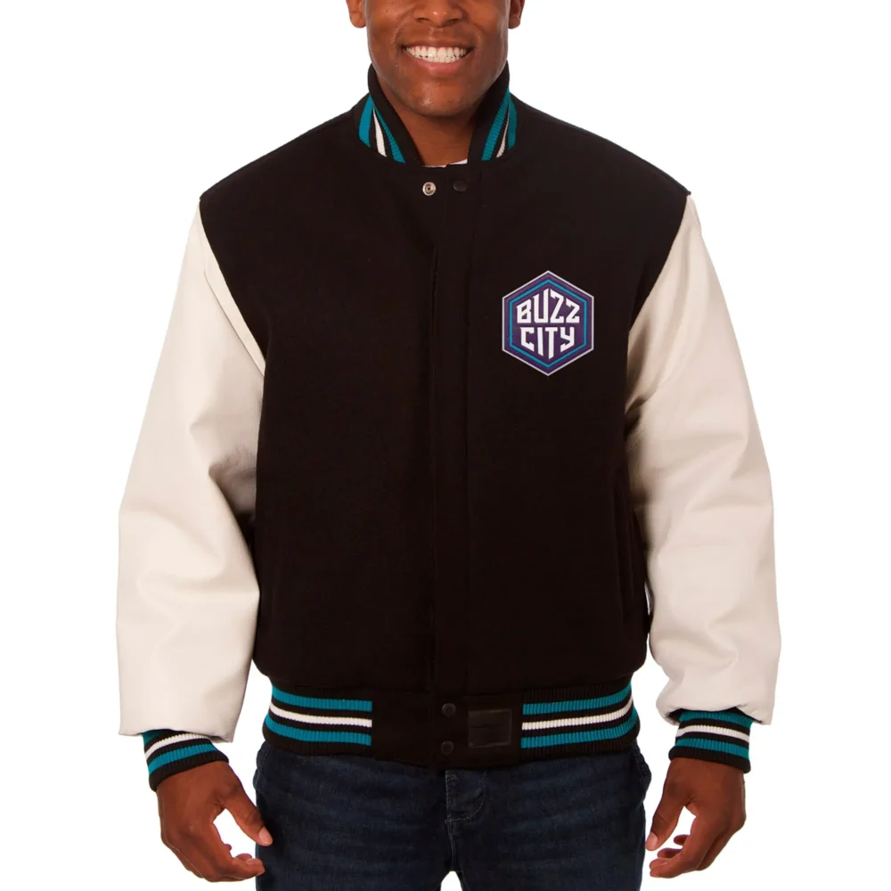 Charlotte Hornet Varsity Jacket Black & White