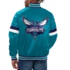 Charlotte Hornets Starter Teal Satin Varsity Jacket