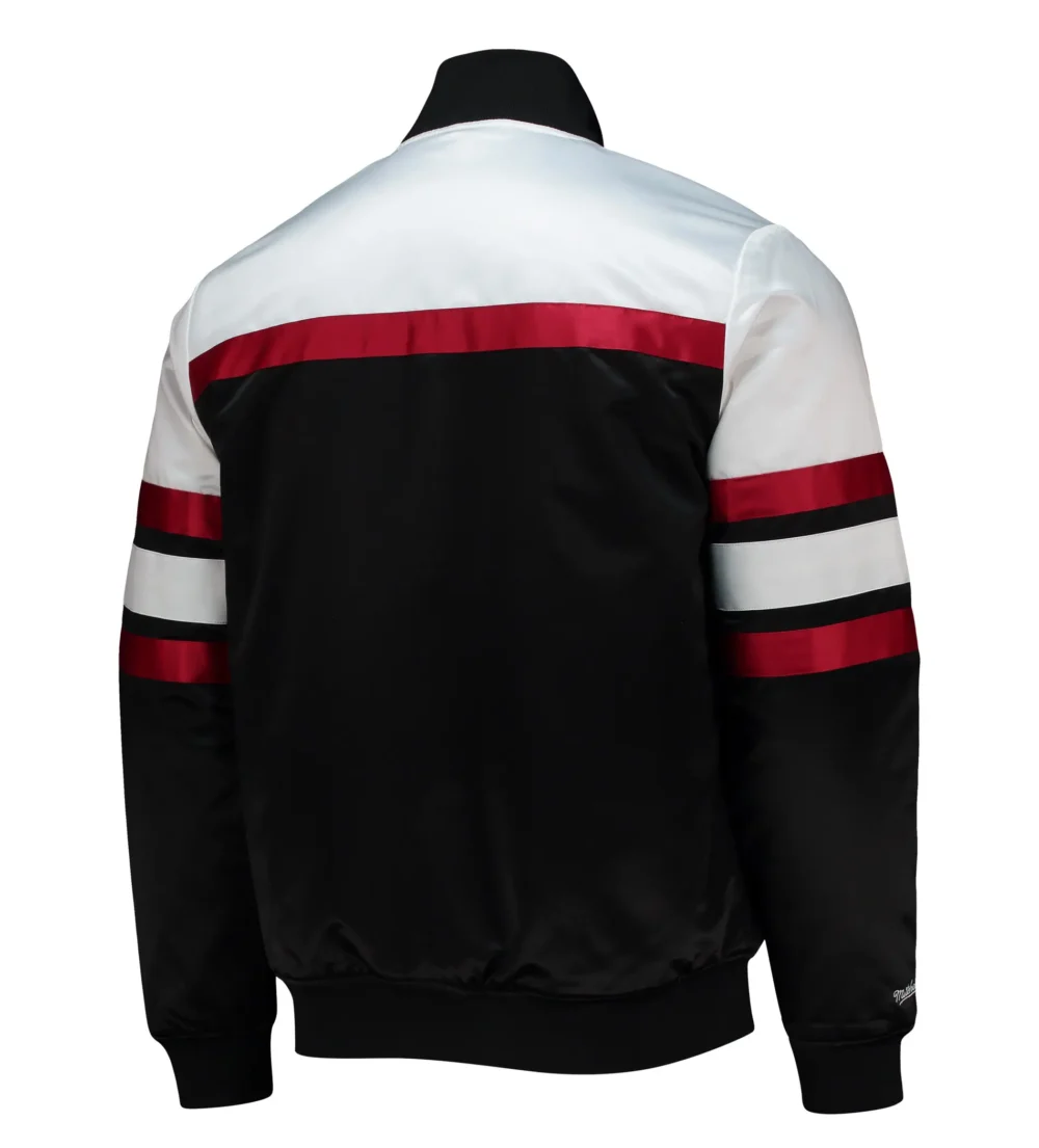 Miami Heat Hardwood Classics Script Satin Varsity Jacket