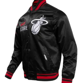 Miami Heat Pro Standard City Edition Black Satin Varsity Jacket