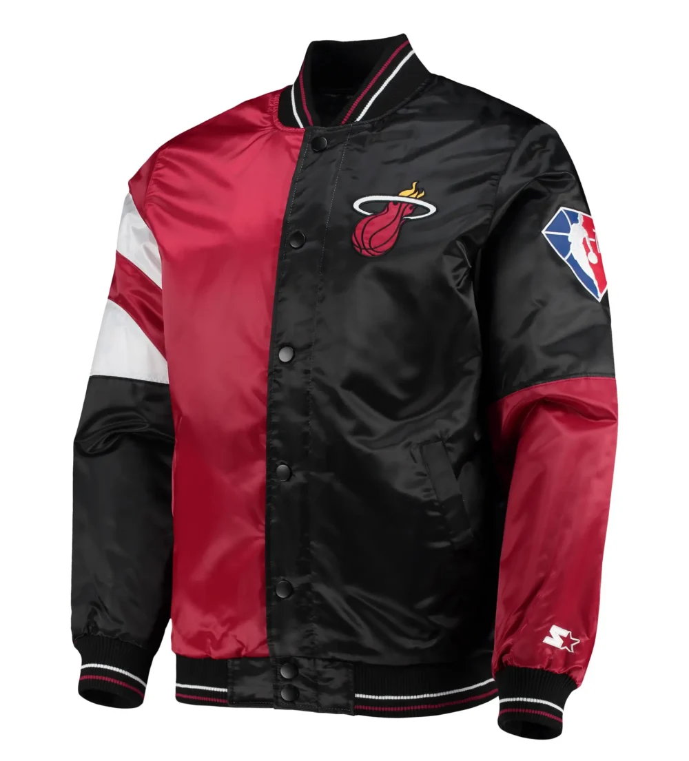 Miami Heat Starter Leader Block Satin Varsity Jacket