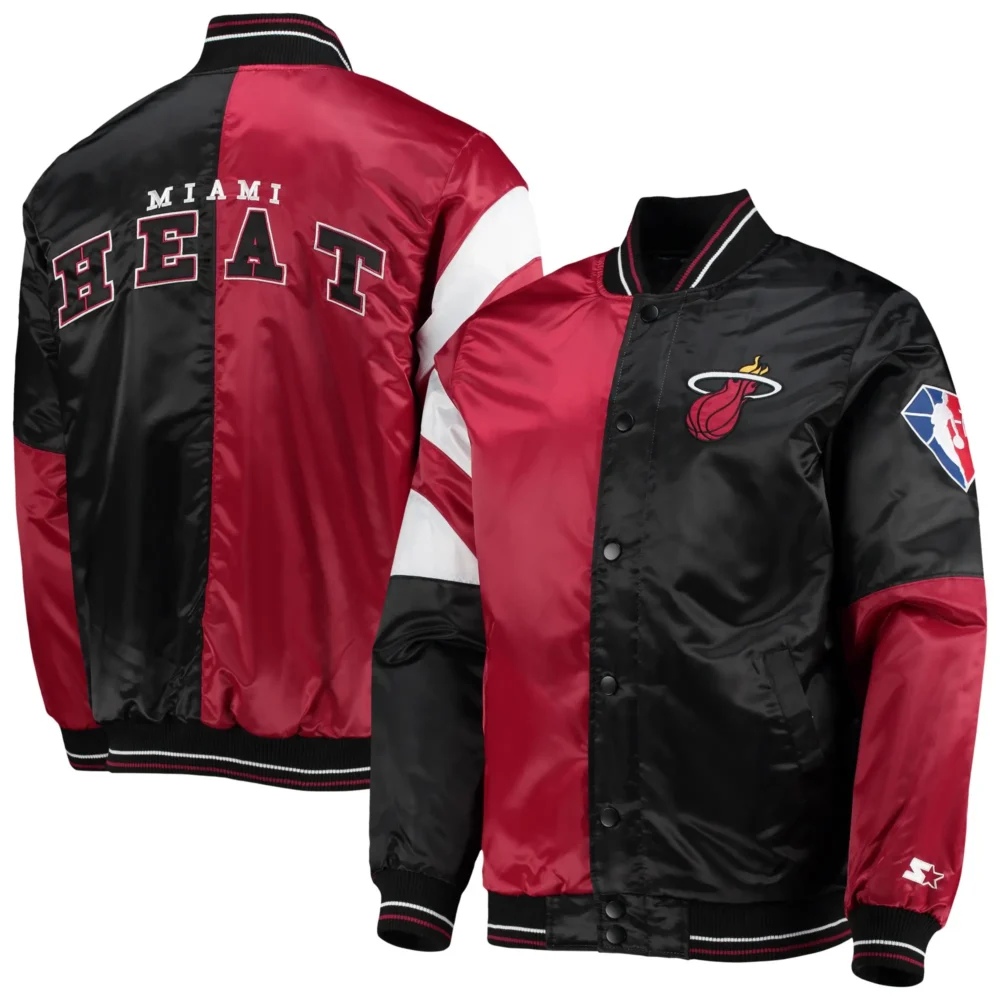 Miami Heat Starter Leader Block Satin Varsity Jacket