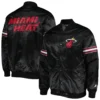 Miami Heat Starter Black Pick & Roll Satin Varsity Jacket