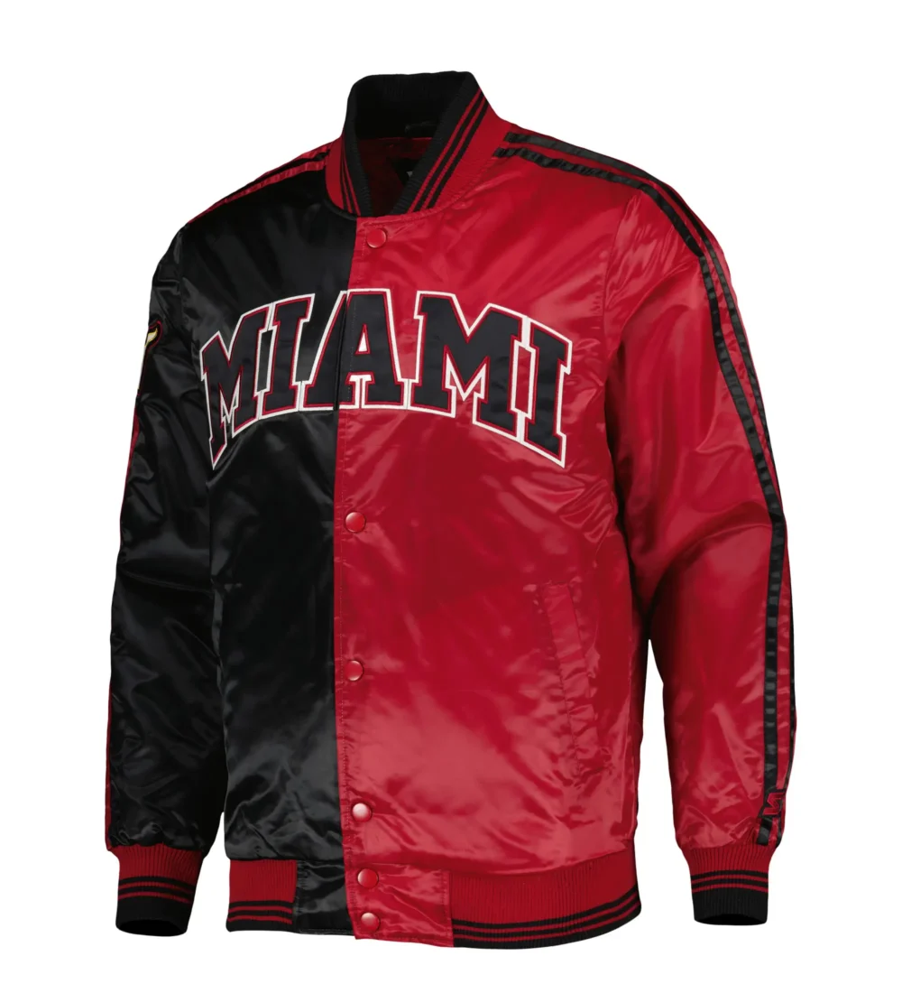 Miami Heat Starter Fast Break Satin Varsity Jacket