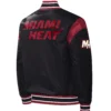 Miami Heat Starter Force Play Black Satin Varsity Jacket