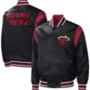 Miami Heat Starter Force Play Black Satin Varsity Jacket