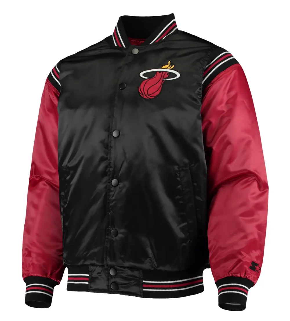 Miami Heat Starter The Enforcer Satin Varsity Jacket