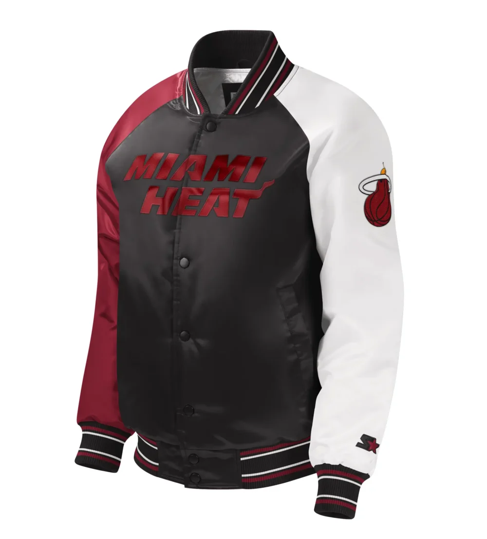 Miami Heat Starter Youth Raglan Multi Colored Varsity Jacket