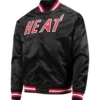 Miami Heat Throwback Wordmark Raglan Satin Varsity Jacket