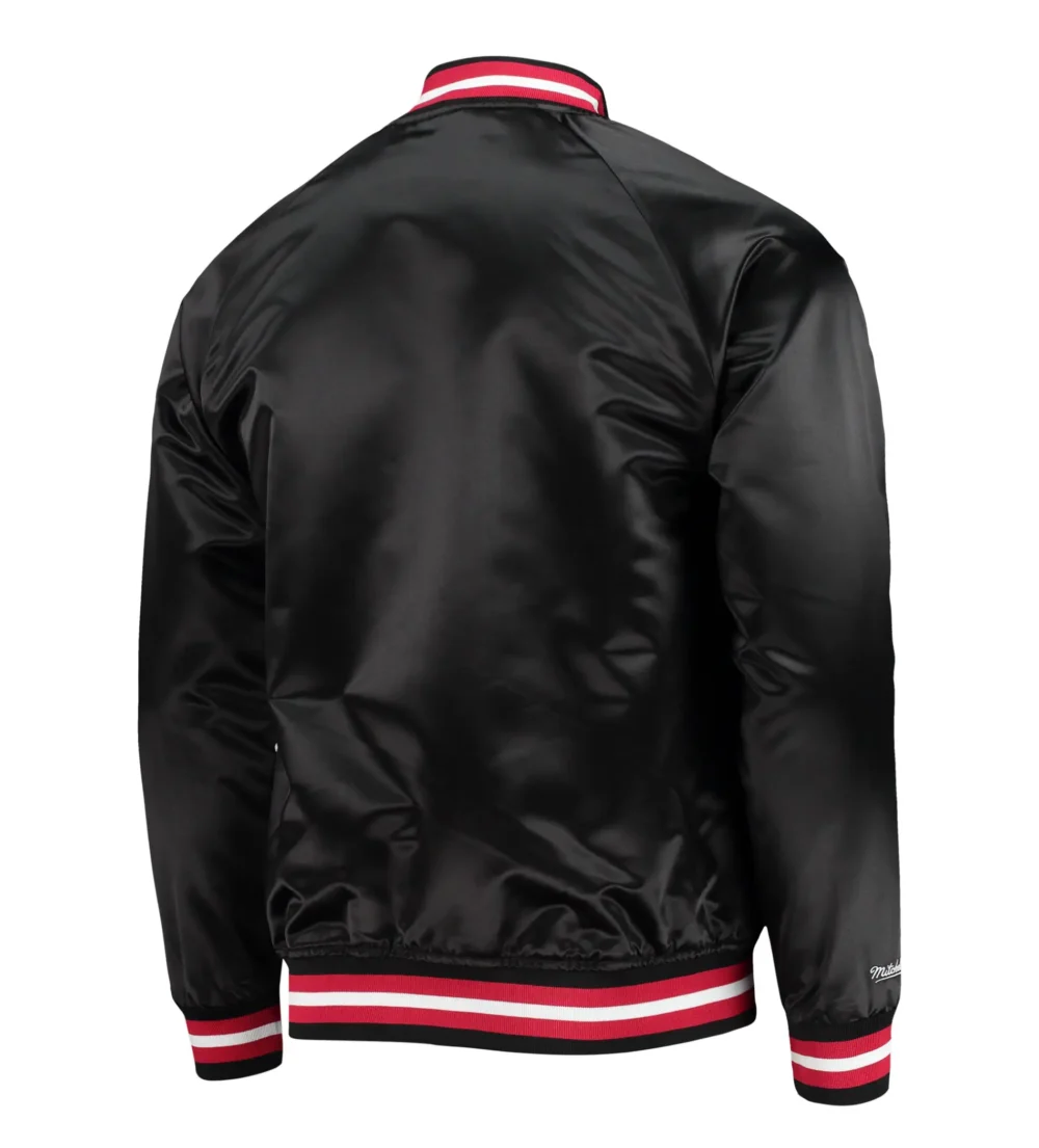 Miami Heat Throwback Wordmark Raglan Satin Varsity Jacket