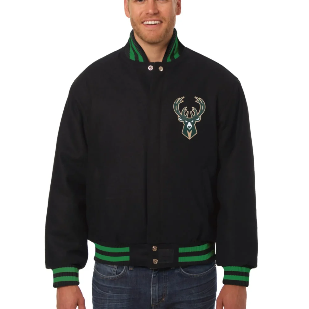 Milwaukee Bucks Embroidered Wool Varsity Jacket