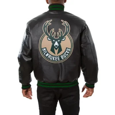 Milwaukee Bucks Team Color Leather Varsity Jacket