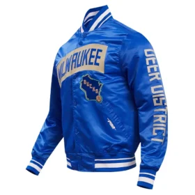 Milwaukee Bucks Pro Standard Royal Satin Varsity Jacket