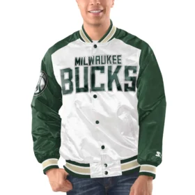 Milwaukee Bucks Starter Renegade Satin Varsity Jacket