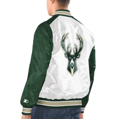 Milwaukee Bucks Starter Renegade Satin Varsity Jacket