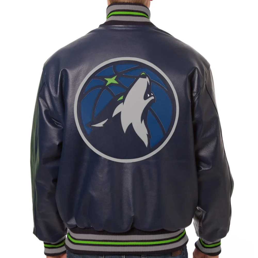 Minnesota Timberwolves Navy Blue Wool Varsity Jacket