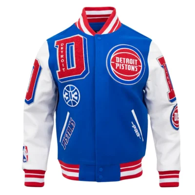 NBA Detroit Pistons Mashup Men’s Rib Wool Varsity Jacket