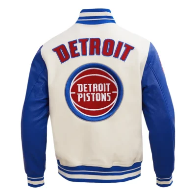 NBA Detroit Pistons Retro Classic Men’s Rib Wool Varsity Jacket