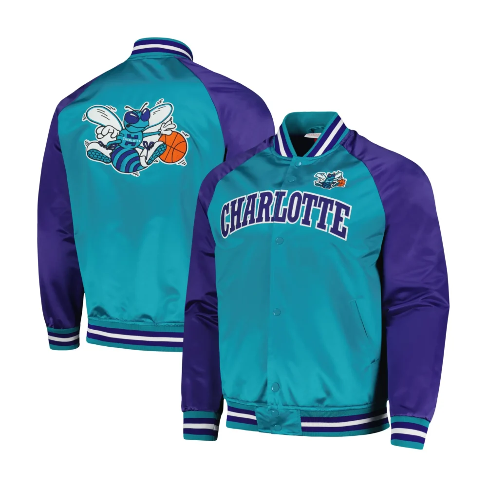 Charlotte Hornets Satin Varsity Jacket