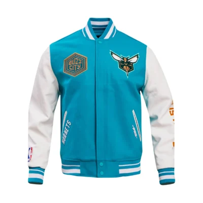 Charlotte Hornets Varsity Jacket Wool & Leather