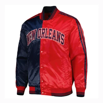 New Orleans Pelicans Fast Break Satin Varsity Jacket