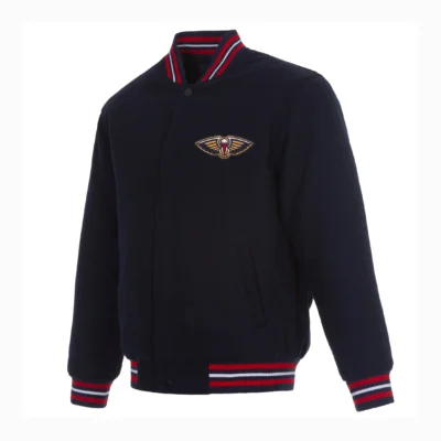 New Orleans Pelicans Front Embroidered Wool Varsity Jacket