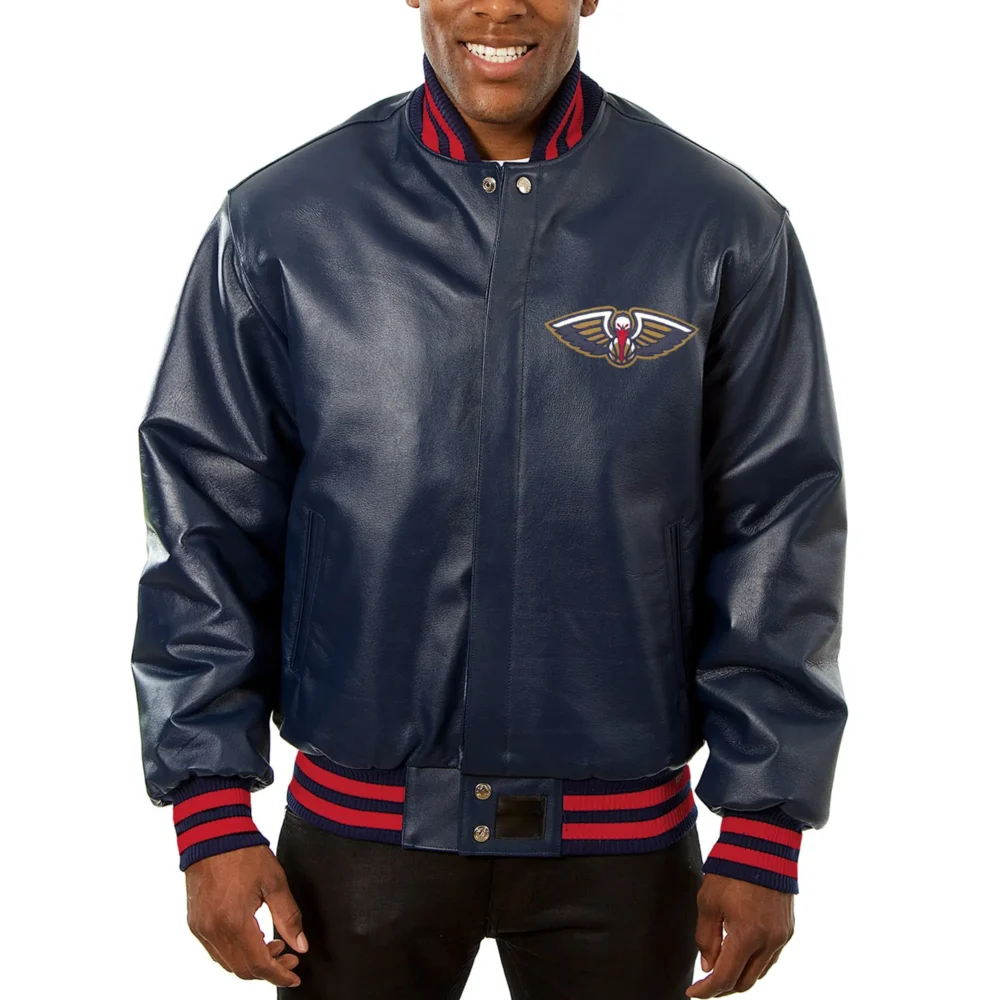 New Orleans Pelicans Genuine Leather Varsity Jacket