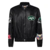 Jeff Hamilton New York Jets Patches Full Leather Jacket