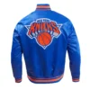 New York Knicks Classic Rib Satin Varsity Jacket