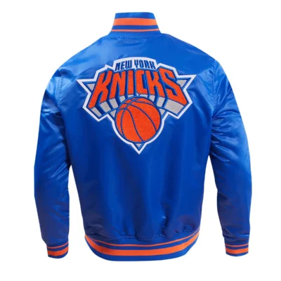 New York Knicks Classic Rib Satin Varsity Jacket