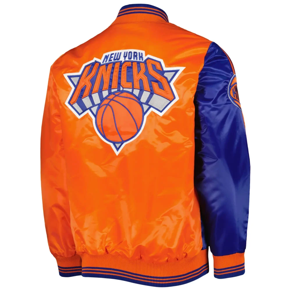 New York Knicks Force Play Satin Varsity Jacket