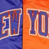 New York Knicks Force Play Satin Varsity Jacket