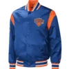 New York Knicks Force Play Satin Varsity Jacket