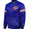 New York Knicks Pick & Roll Satin Varsity Blue Jacket