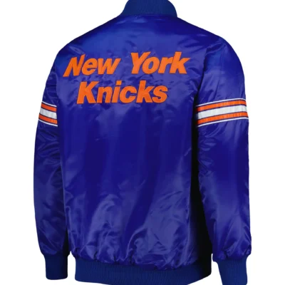 New York Knicks Pick & Roll Satin Varsity Blue Jacket