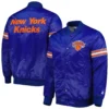 New York Knicks Pick & Roll Satin Varsity Blue Jacket