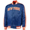 New York Knicks Varsity Satin Blue Jacket