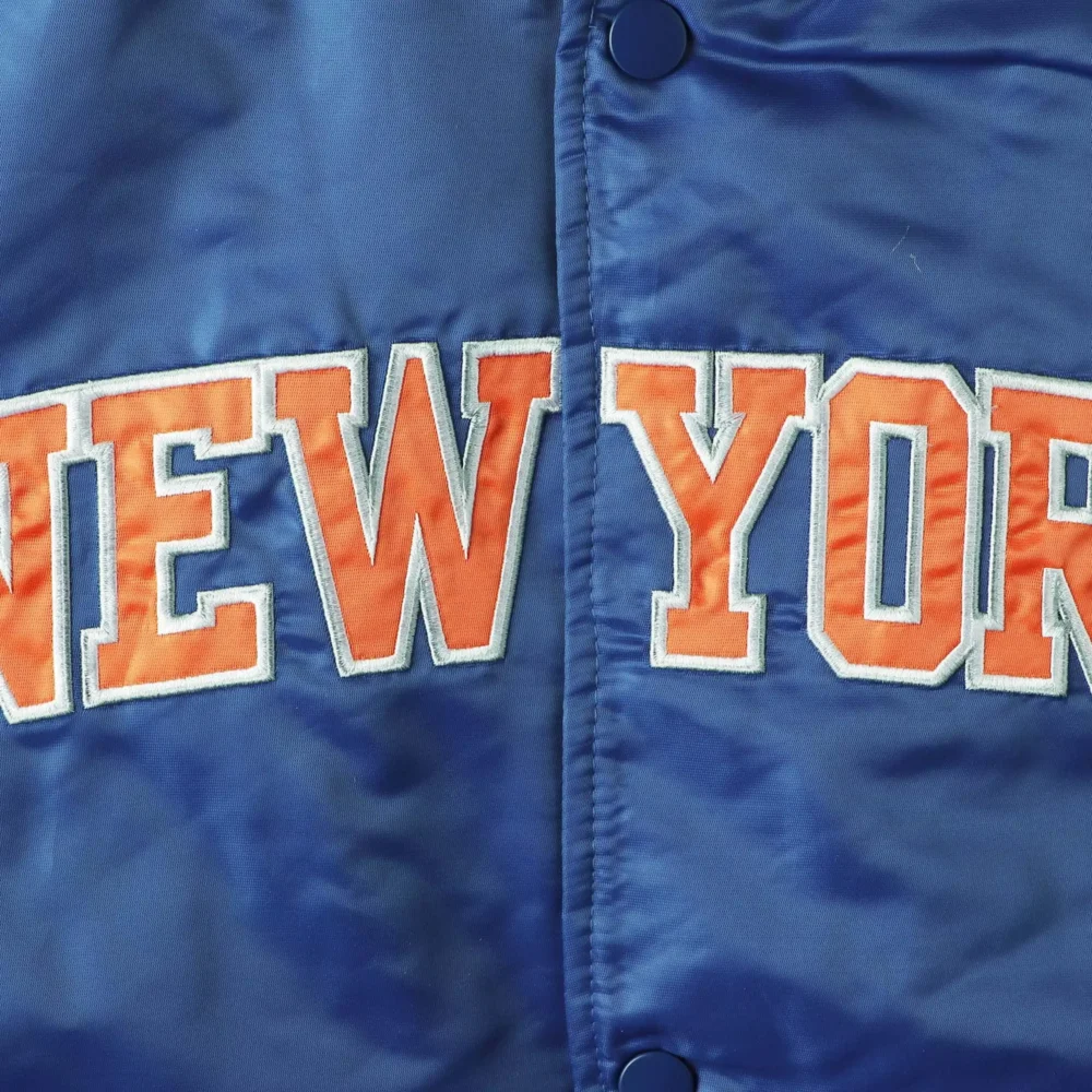 New York Knicks Varsity Satin Blue Jacket