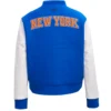 New York Knicks Logo Blue & White Varsity Jacket