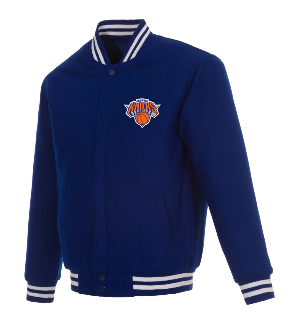 New York Knicks Wool Varsity Blue Jacket