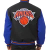 New York Knicks Wool Varsity Jacket Black & Blue