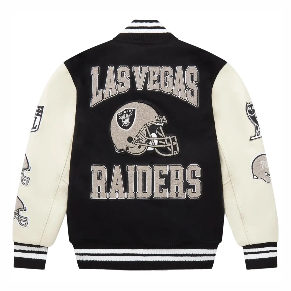 OVO x NFL Las Vegas Raiders Black Varsity Jacket